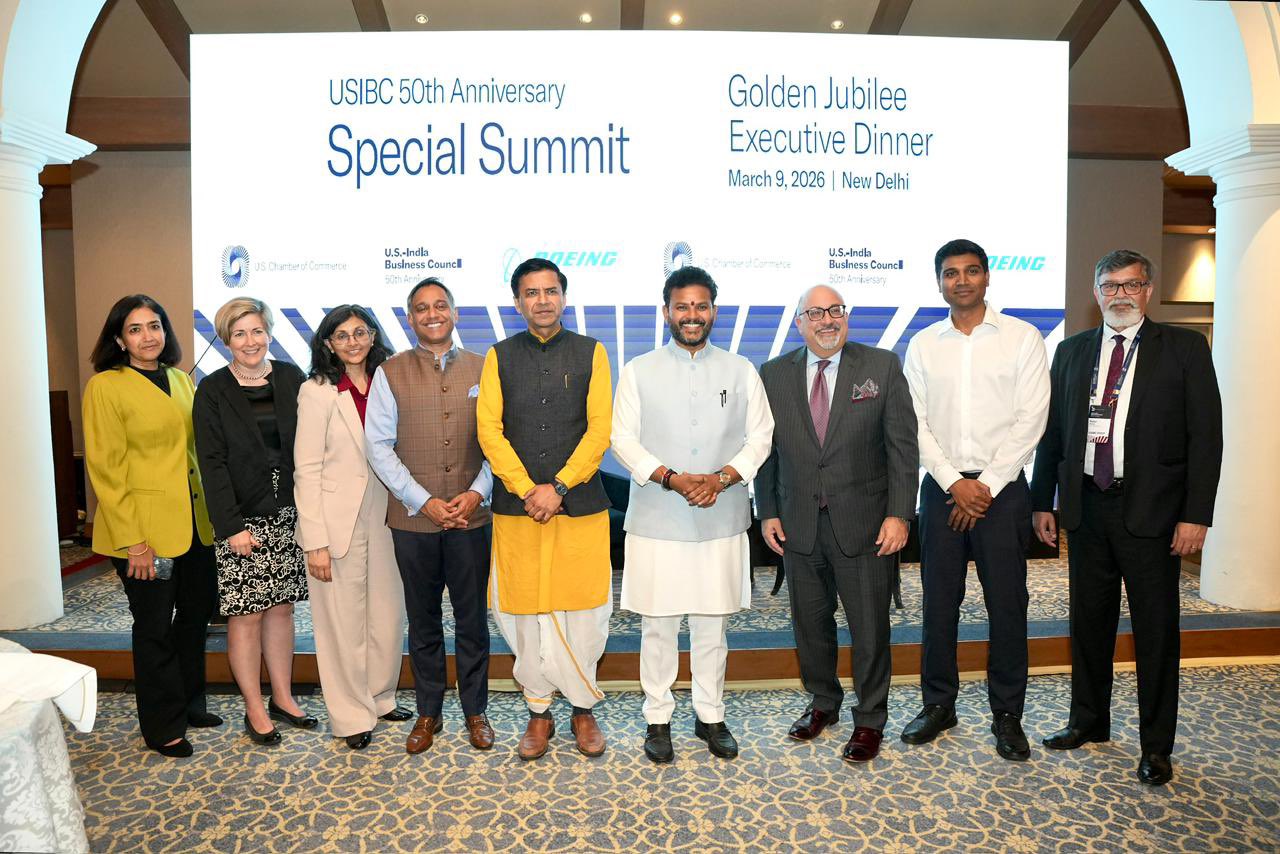 नागर विमानन मंत्री राममोहन नायडू ने नई दिल्ली में आयोजित यूएस-इंडिया बिजनेस काउंसिल के निदेशक मंडल की बैठक में भाग लिया