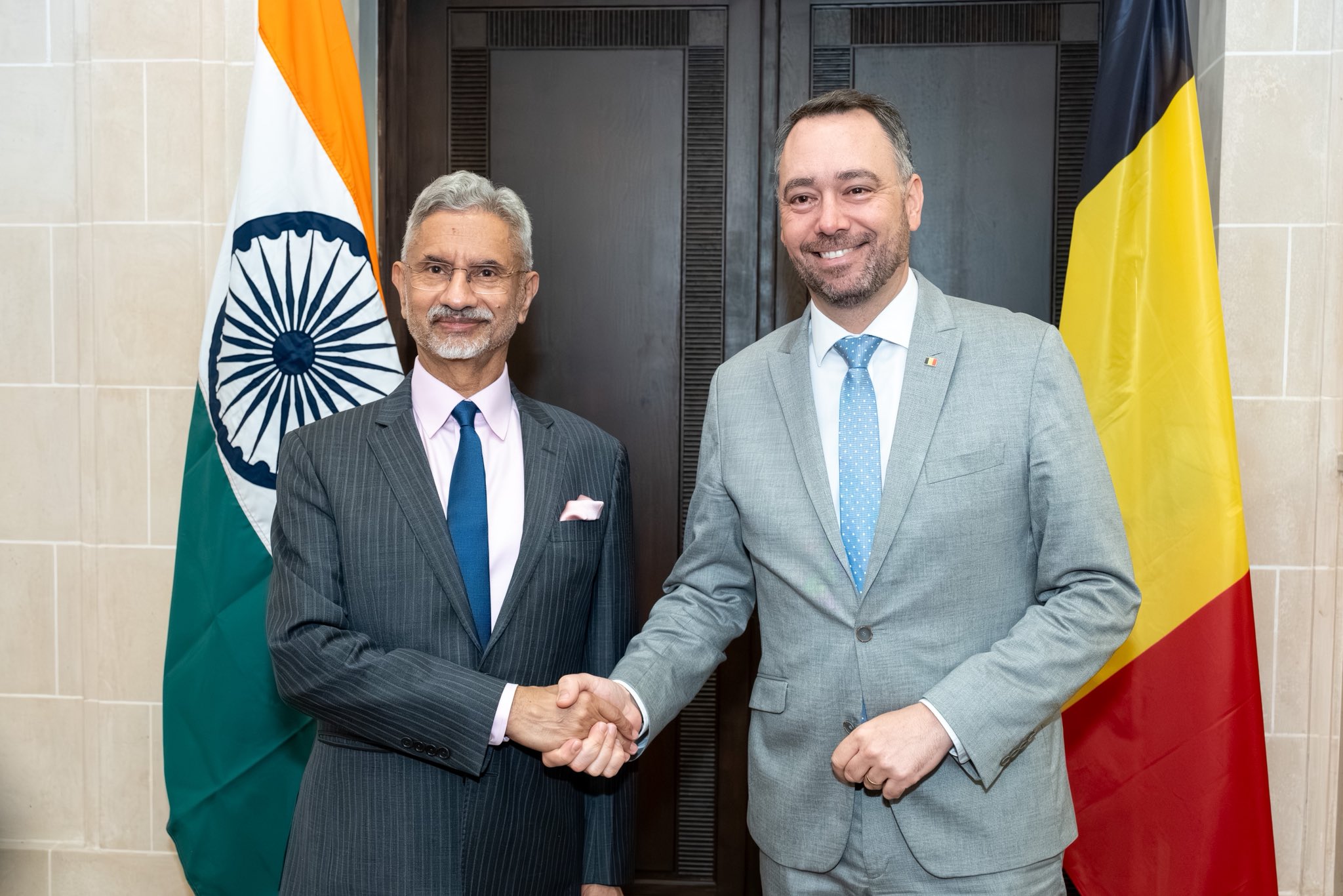 EAM Dr S Jaishankar meets Deputy PM & Minister of Foreign Affairs of Belgium, Maxime Prevost, in Brussels