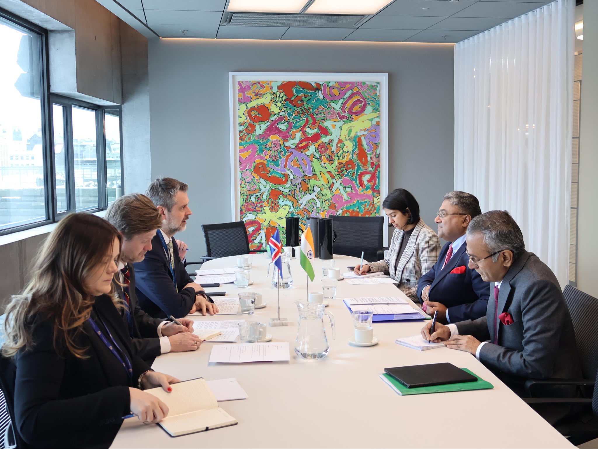 पश्चिमी मामलों के सचिव सिबी जॉर्ज और आइसलैंड में स्‍थायी विदेश सचिव मार्टिन एजोल्फसन ने चौथी भारत-आइसलैंड विदेश कार्यालय परामर्श बैठक की सह-अध्यक्षता की