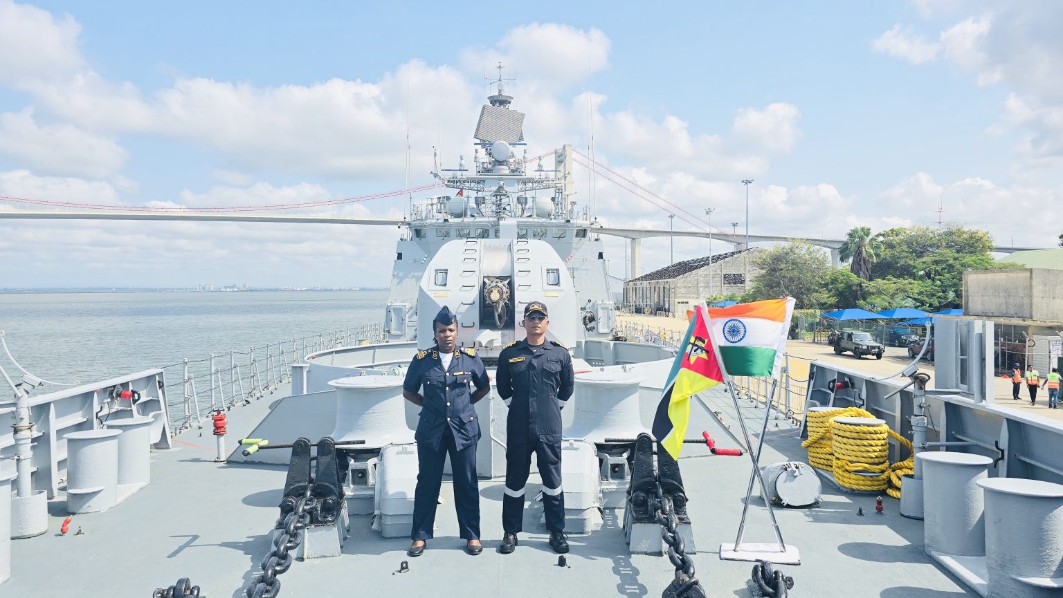 Indian Naval Ship Trikand arrives at Maputo, Mozambique, as part of its ...