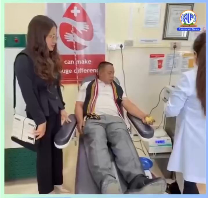 Pu PC Lalchuangkima, resident of Champhai, achieves remarkable milestone by donating blood for 100th time 