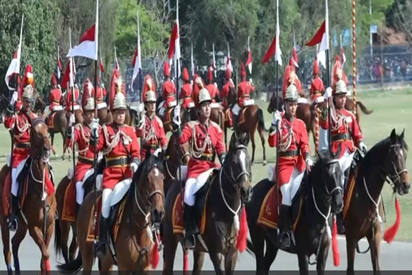 Nepal:  Army teams perform equestrian art during  Ghode Jatra ceremony