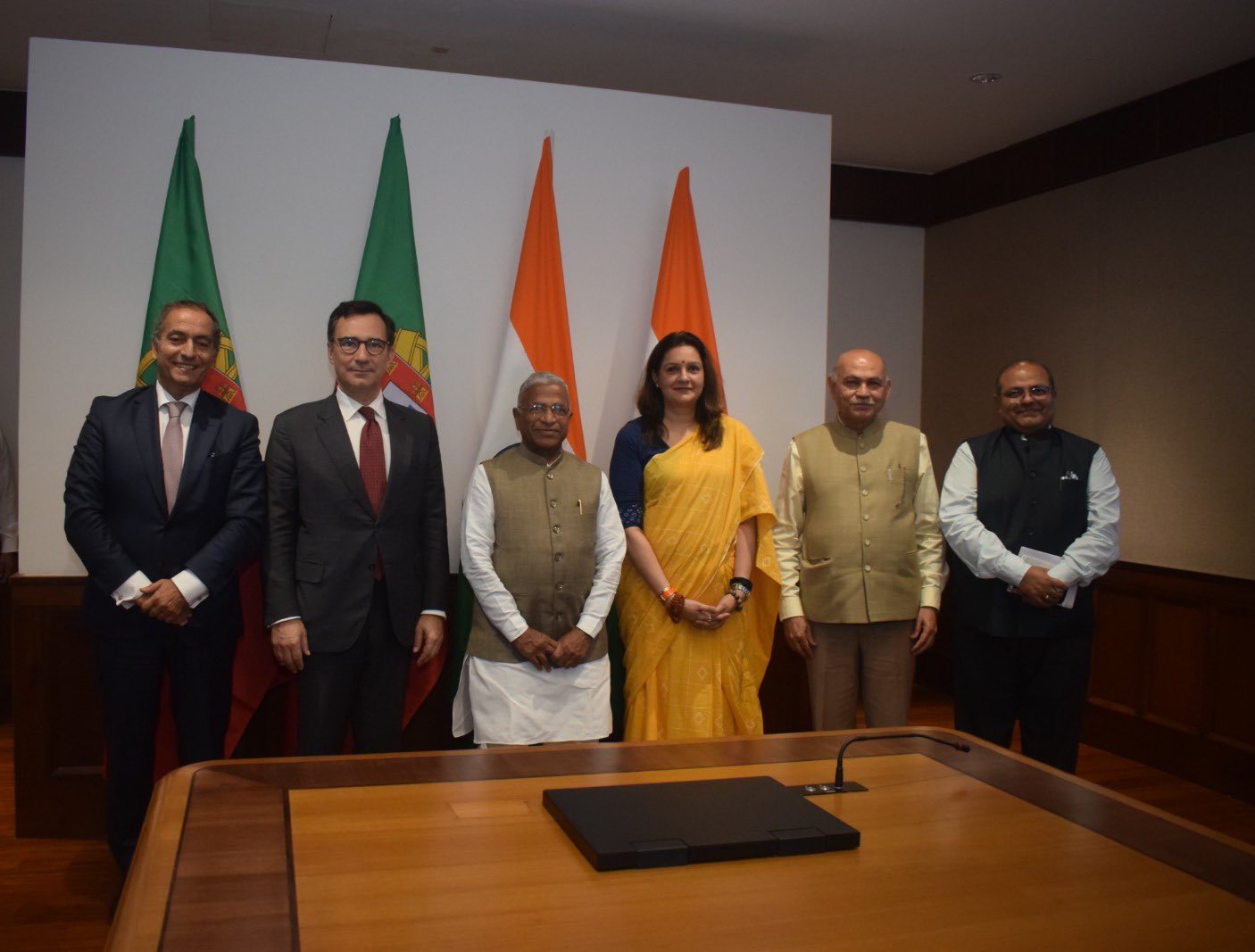 Parliamentary delegation from Portugal calls on Deputy Chairman of Rajya Sabha, Harivansh, in Parliament House