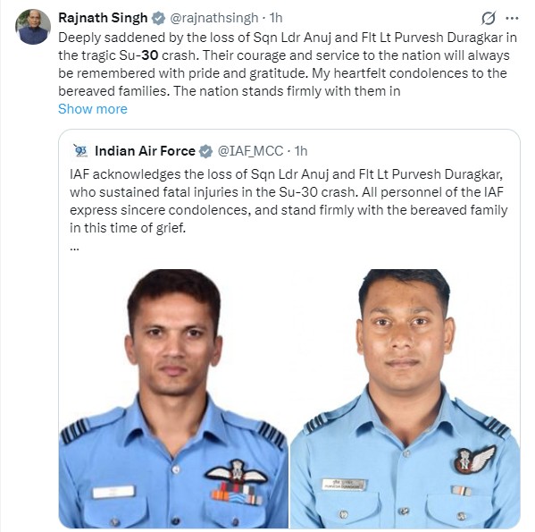 Indian Air Force Sukhoi-30MKI Jet Crashes in Assam