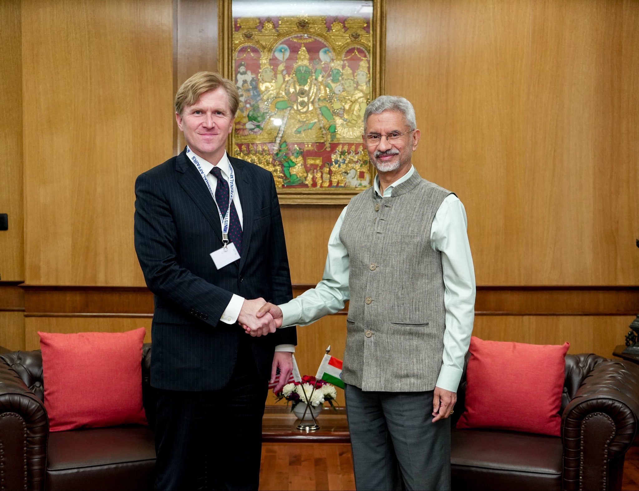 EAM Dr S Jaishankar meets US Under Secretary of War Elbridge Colby