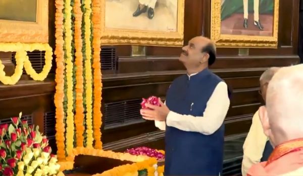 Lohia Birth Anniversary: Om Birla, MPs Pay Floral Tribute at Samvidhan Sadan