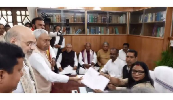 Bihar CM Nitish Kumar files nomination papers for Rajya Sabha elections