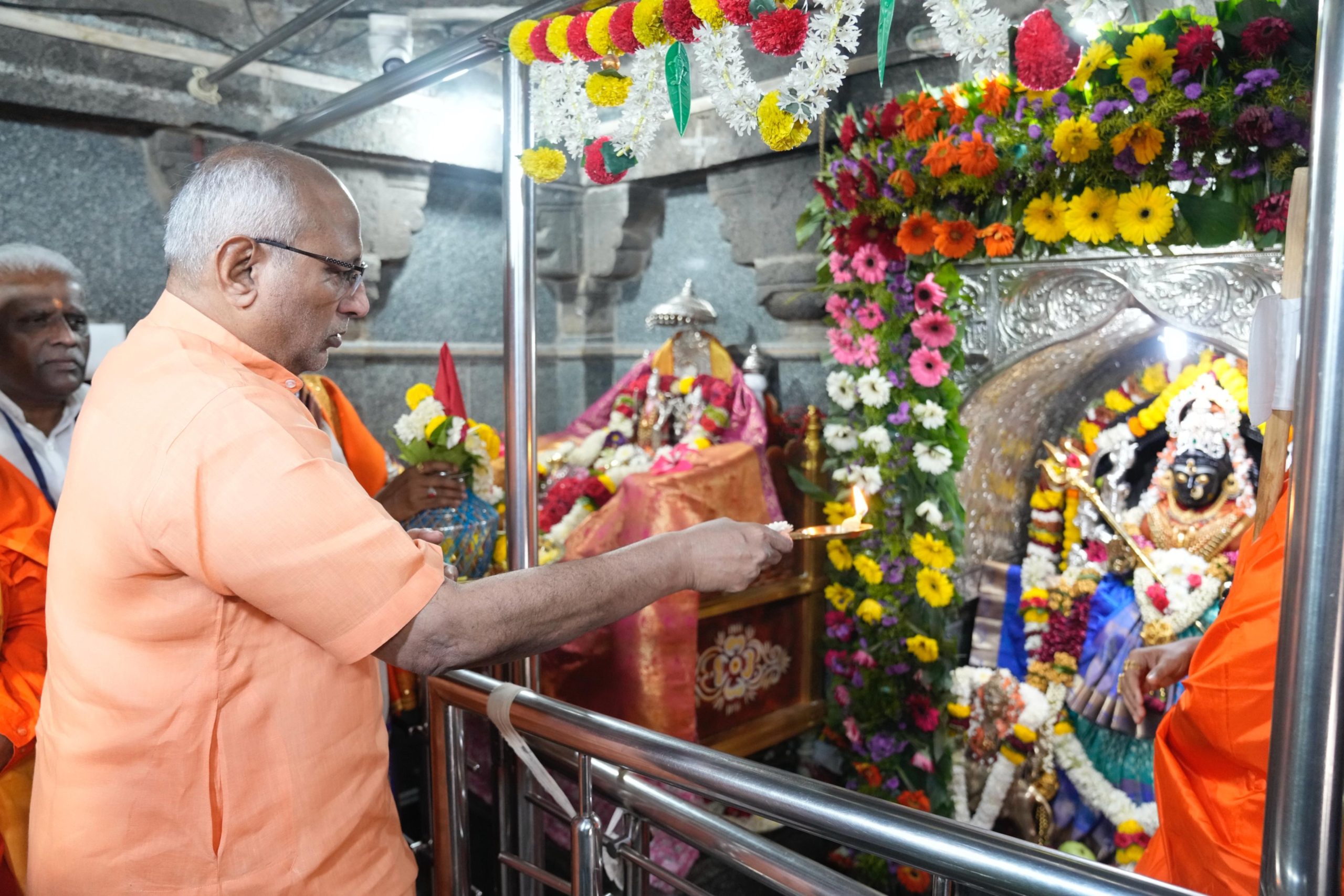VP Radhakrishnan inaugurates renovated Rajagopura of Veerabhadreswara Temple in Karnataka 