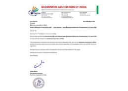 Sikkim to host 49th Yonex Sunrise Junior National Badminton Championship 2026