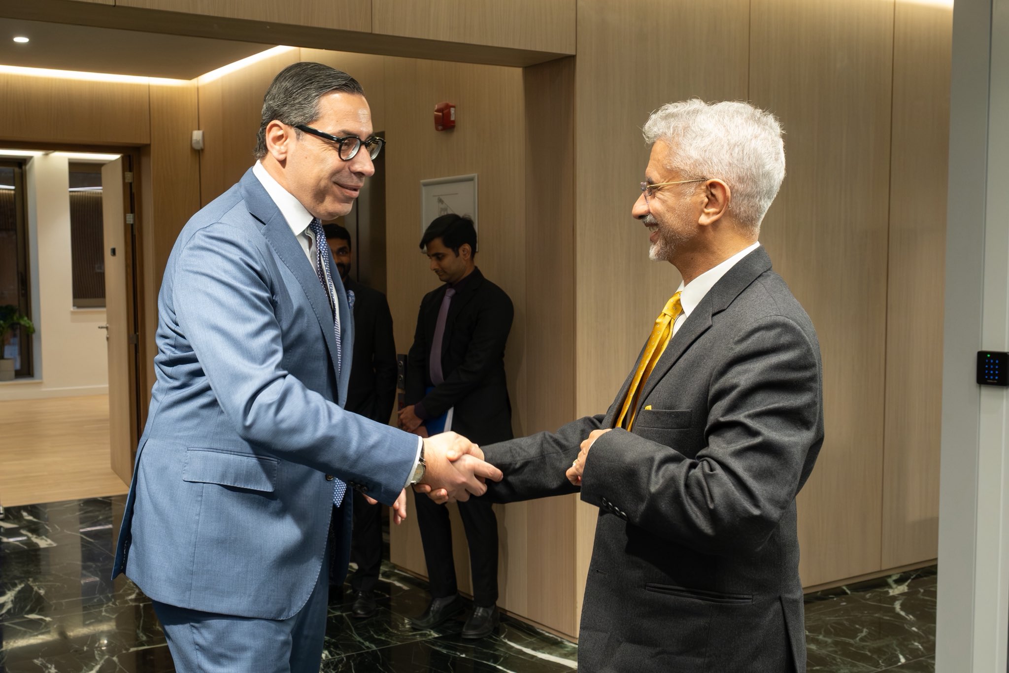 EAM S Jaishankar meets Cyprus FM Constantinos Kombos in Brussels