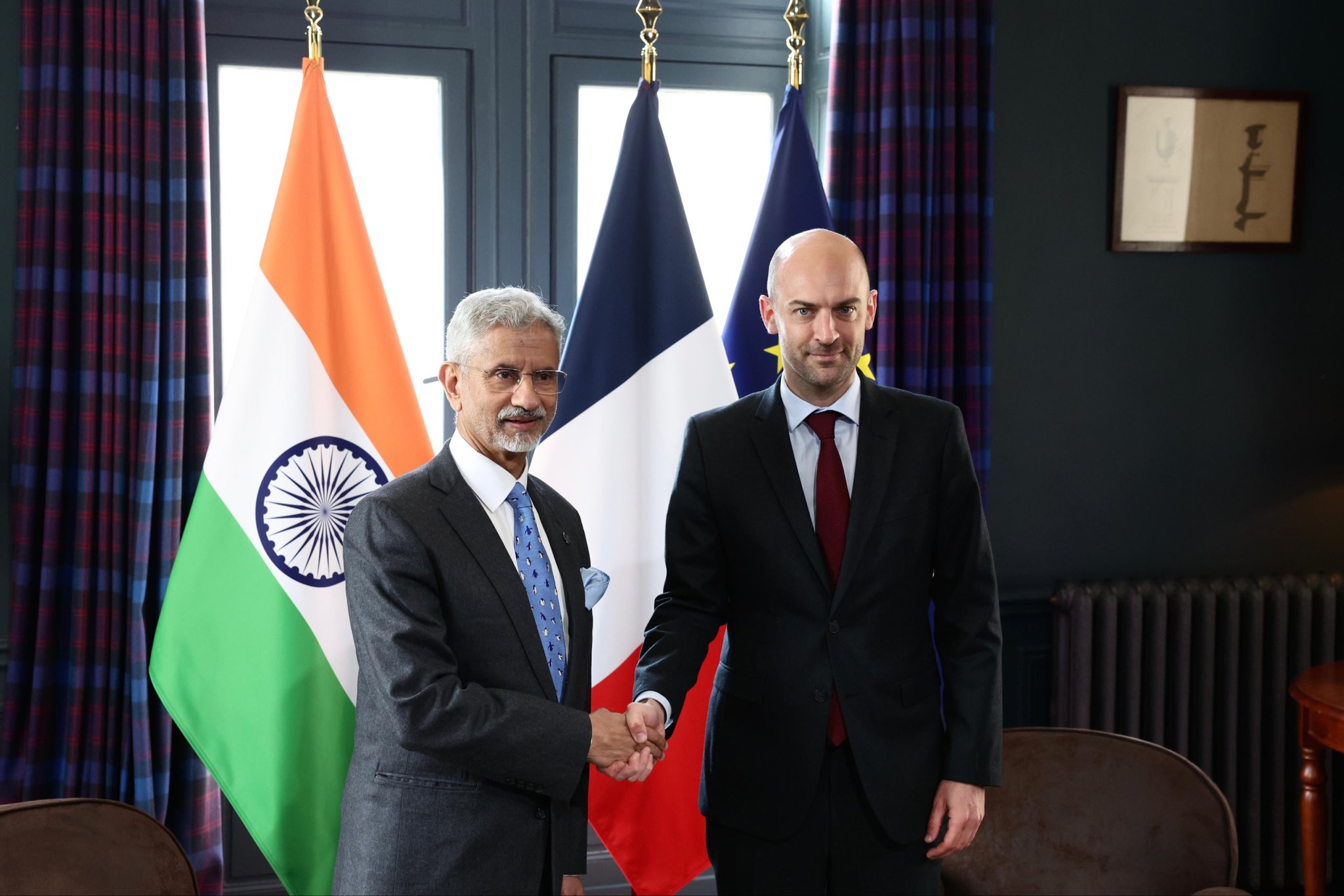 EAM Dr S Jaishankar holds bilateral talks with his French counterpart Jean-Noël Barrot