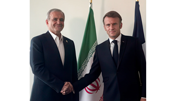 French President Urges Ceasefire in Talks with Iranian President 