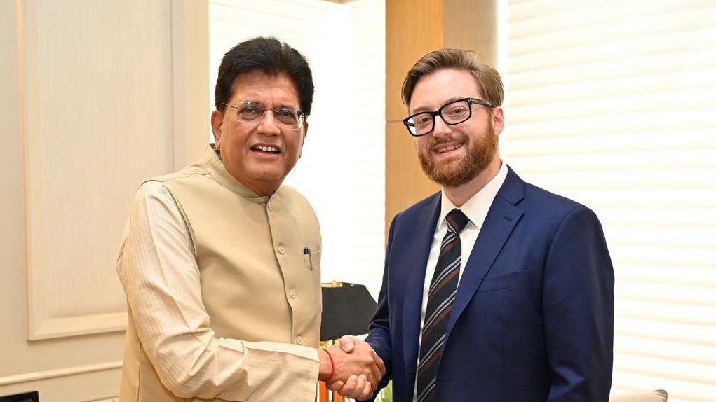 Commerce and Industry Minister Piyush Goyal meets Co-Founder and CEO of Anduril Tech Brian Schimpf