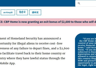 US Offers Free Flights and $2,600 Exit Bonus for Illegal Immigrants Through Project Homecoming