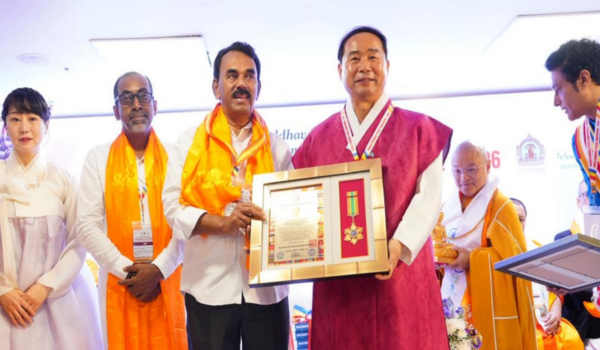 Telangana Culture Minister Jupally Krishna Rao honoured with Grand Prize for Contribution to World Peace