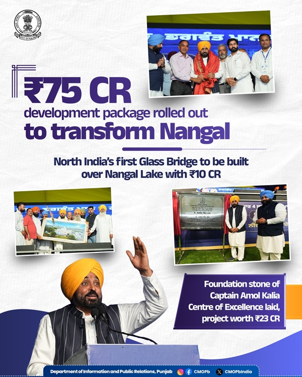 Punjab govt to build glass bridge over Sutlej Lake in Nangal town