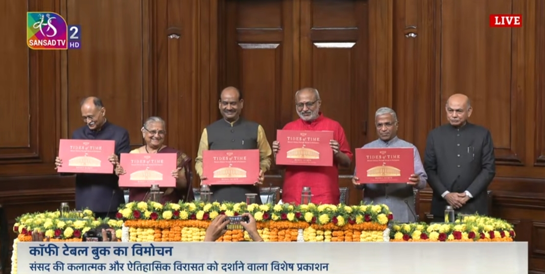 Vice President C P Radhakrishnan releases the book, Tides of Time, authored by MP Sudha Murty