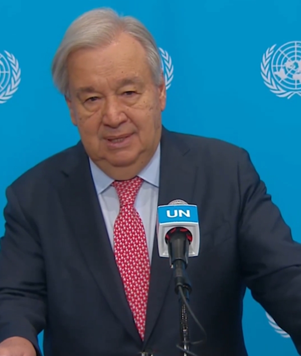 UN Secretary General Antonio Guterres welcomes announcement of ceasefire by US, Iran 