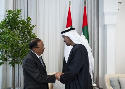 NSA Ajit Doval Meets UAE President Mohammed bin Zayed Al Nahyan