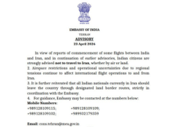 Indian Embassy in Tehran issues ‘do not travel’ advisory for Iran