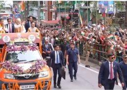 PM Modi greets people with folded hands in roadshow at Gangtok