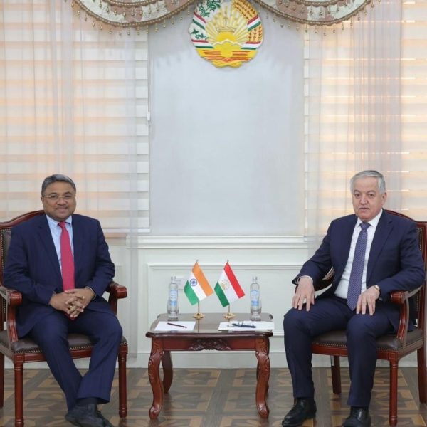 Secretary (West), MEA, Sibi George calls on Foreign Affairs Minister of Tajikistan, Sirojiddin Muhriddin