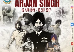 Defence Minister Rajnath Singh pays homage to Marshal of Air Force Arjan Singh on his 107th birth anniversary