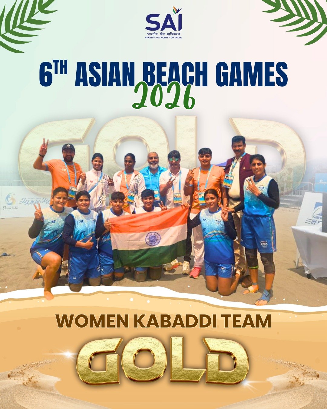 India secures gold and silver in Kabaddi at Asian Beach Games