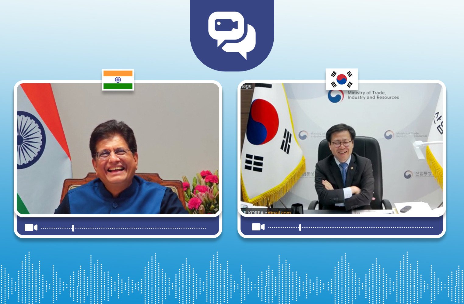 केन्द्रीय मंत्री पीयूष गोयल ने दक्षिण कोरिया के व्यापार मंत्री येओ हान-कू के साथ वर्चुअल माध्यम से बैठक की