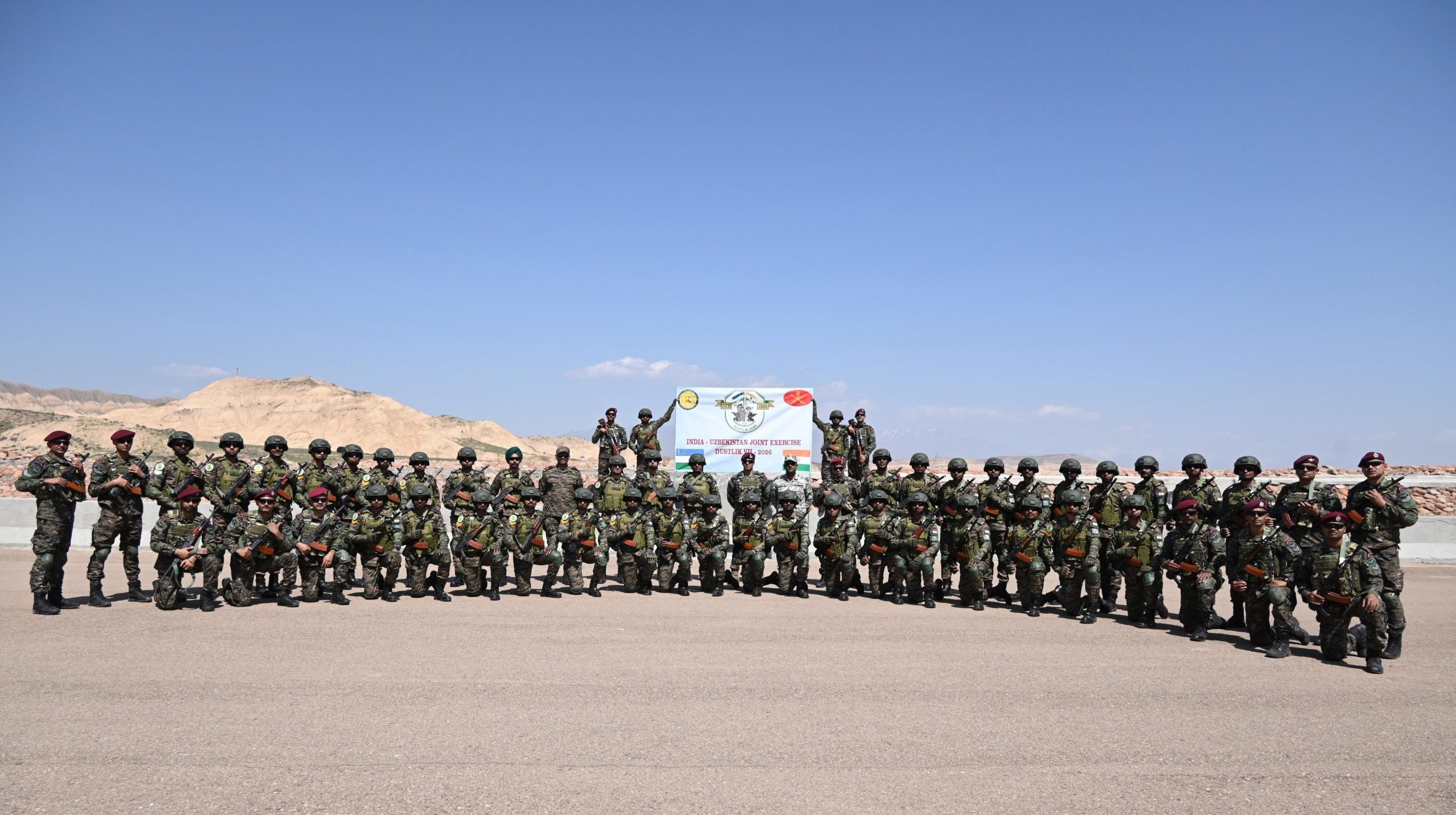 7th edition of India-Uzbekistan joint military exercise DUSTLIK 2026 being conducted at Gurumsaray Field Training Area