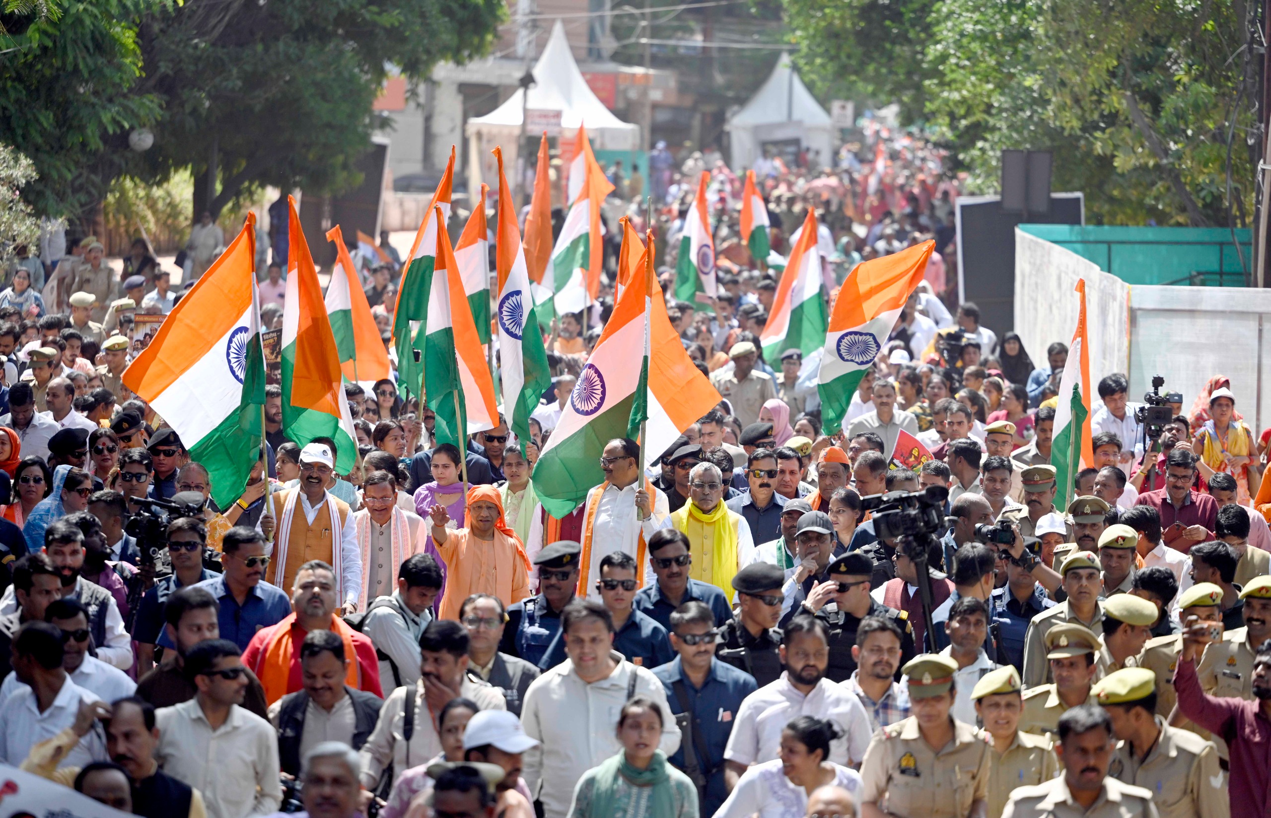 Women March in Lucknow Under CM Yogi Adityanat Over Opposition Stand on Nari Shakti Vandan Bill