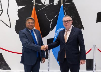 MEA Secretary (West) Sibi George meets UN Counter-Terrorism chief Alexandre Zouev