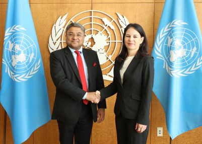 MEA Secretary Sibi George Meets UN General Assembly President Annalena Baerbock