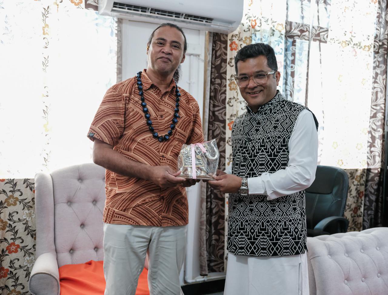 MoS External Affairs Pabitra Margherita Holds Talks with Tuvalu Minister Hamoa Holona