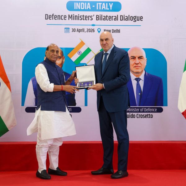 Defence Minister Rajnath Singh discusses regional and global issues with his Italian counterpart Guido Crosetto