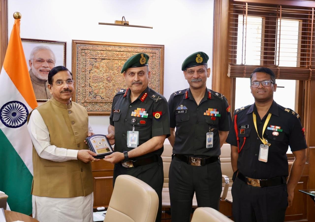 Union Minister Pralhad Joshi meets officials from Indian Army in New Delhi