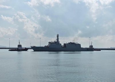 INS Sunayna reaches Singapore’s Changi Naval Base under MAHASAGAR vision