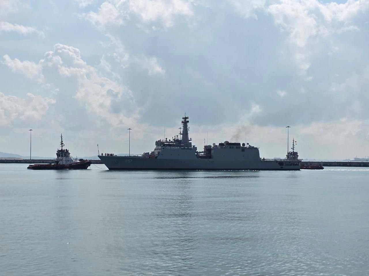 INS Sunayna reaches Singapore’s Changi Naval Base under MAHASAGAR vision