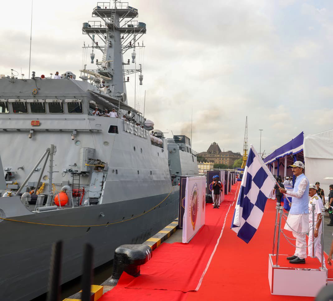 Union MoS (Defence) Sanjay Seth flags off INS Sunayna, Offshore Patrol Vessel of Indian Navy