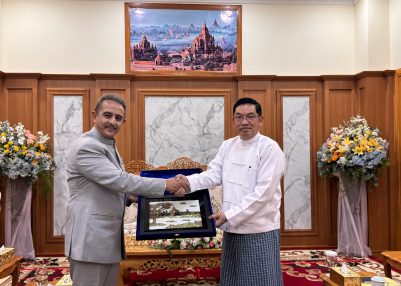 MoS for External Affairs Kirti Vardhan Singh calls on representatives of Myanmar’s new Govt