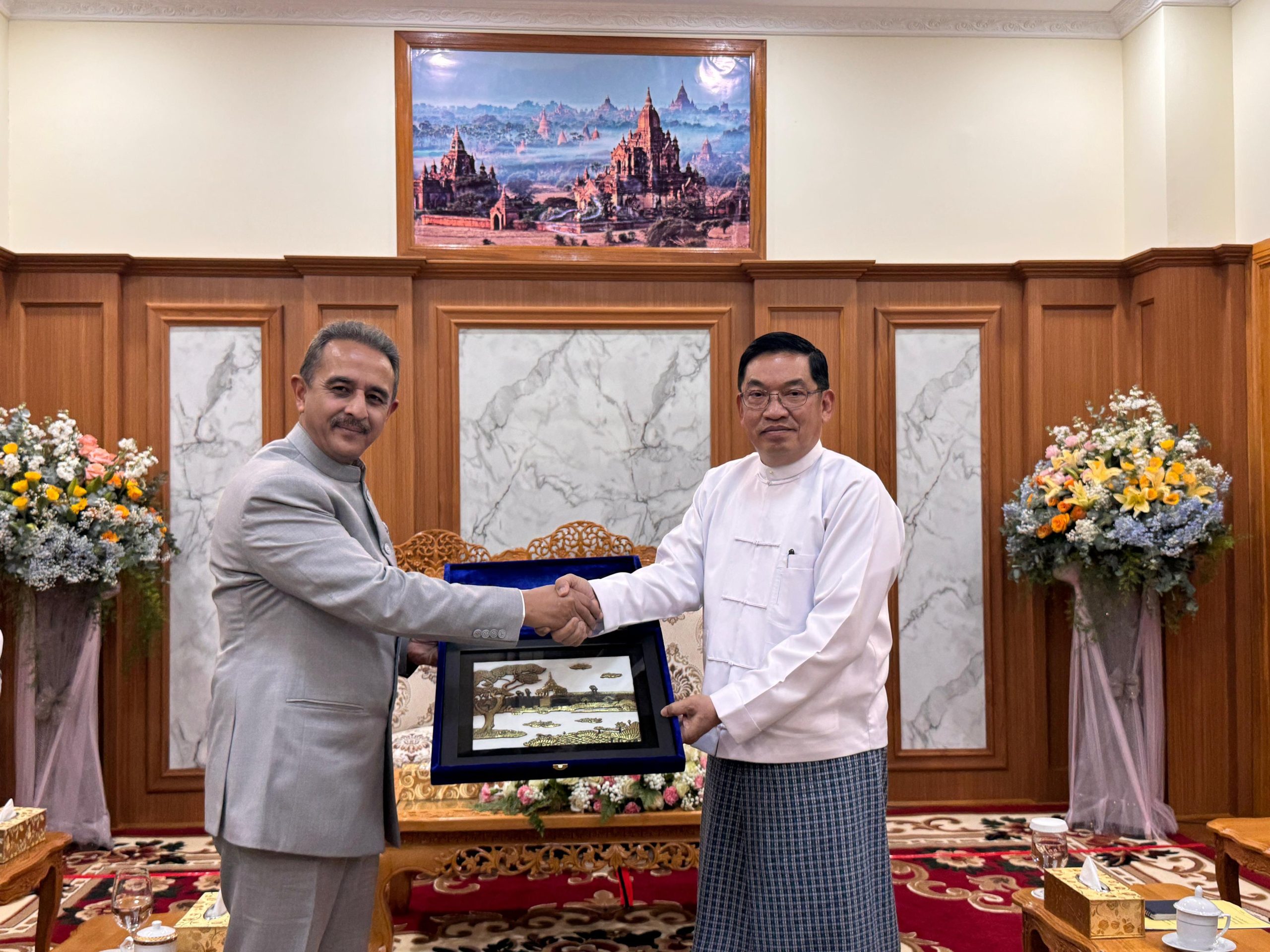 MoS for External Affairs Kirti Vardhan Singh calls on representatives of Myanmar’s new Govt