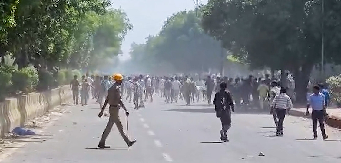 Protest in industrial areas in Noida reported, UP police says keeping eye on situation