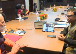 PM Narendra Modi meets music composer Ramesh Vinayakam and his family in Chennai