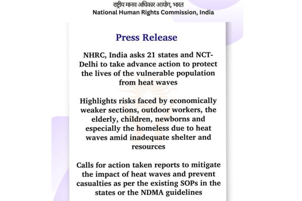 NHRC urges states, Delhi to strengthen heatwave relief measures amid rising temperatures