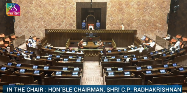 राज्यसभा के सभापति सीपी राधाकृष्णन ने नव निर्वाचित सदस्यों को शपथ दिलाई