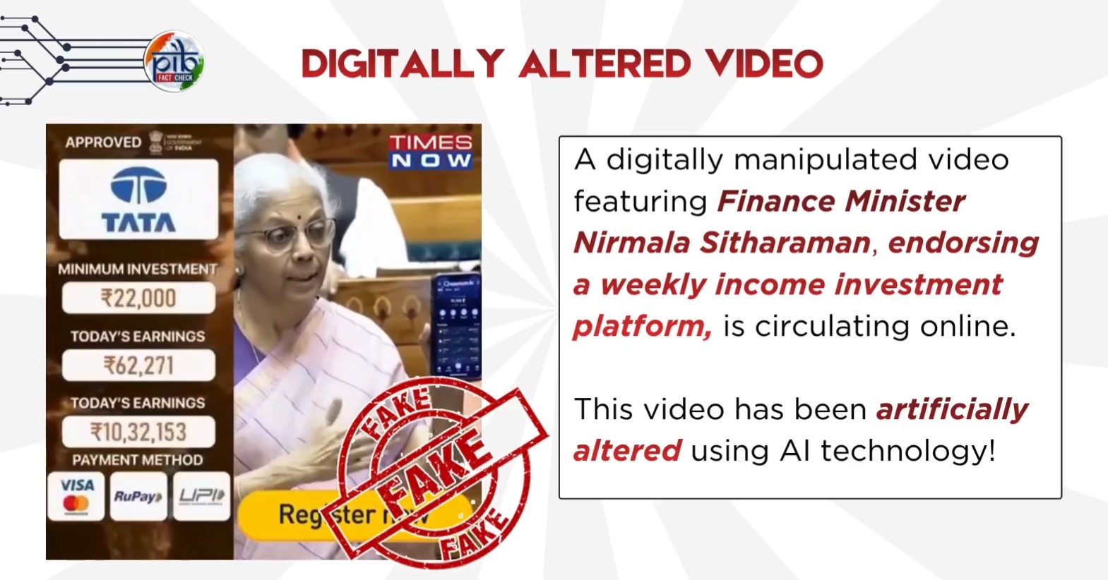 Government debunks fake video featuring FM Nirmala Sitharaman’s investment claims