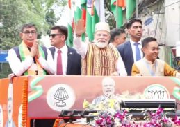 PM Modi greets people with folded hands in roadshow at Gangtok