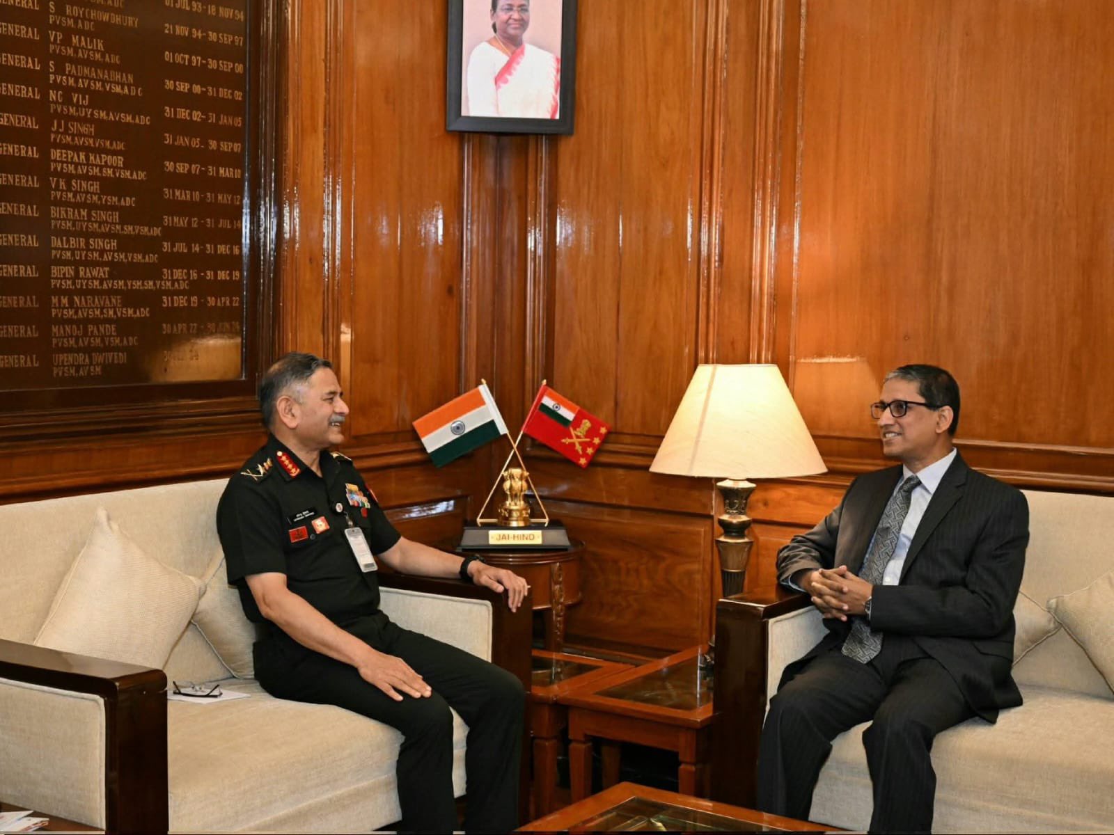 High Commissioner of Bangladesh M Hamidullah calls on Army Chief General Upendra Dwivedi