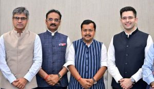 Rajya Sabha MPs Raghav Chadha, Sandeep Pathak and Ashok Mittal join BJP