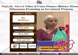 Govt Flags debunks fake AI Video claiming FM Sitharaman endorsed financial Scheme